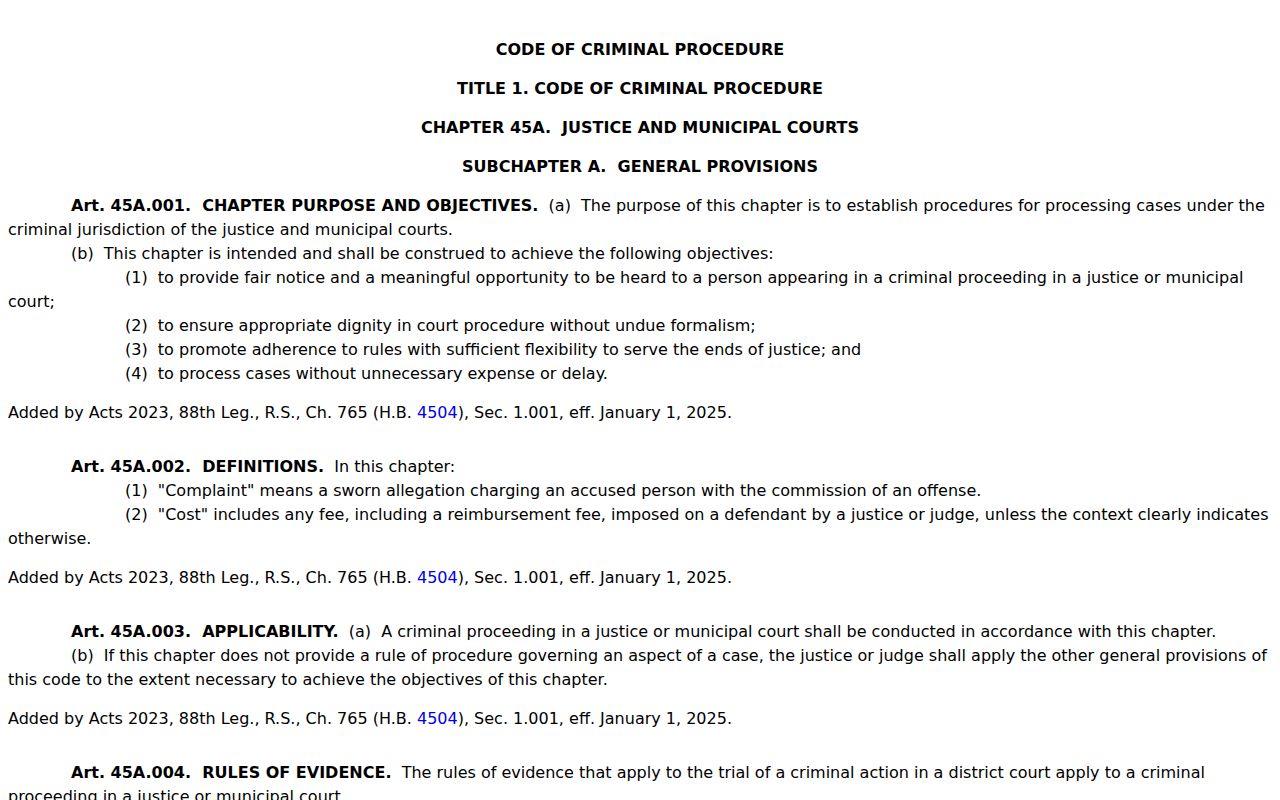 Ward County bench warrant court process under Texas municipal and justice procedures